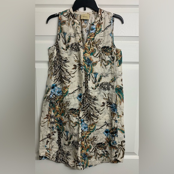 Elie Tahari Dresses & Skirts - Elie Tahari S/P Tropical Linen Coastal Lightweight Midi‎ Dress
